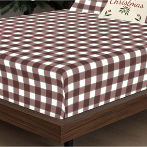 Parure de lit 100% coton Xmas Vichy Grande
