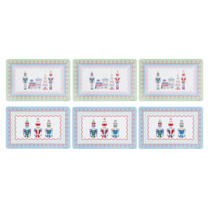 Set de 6 sets de table rectangulaires Excelsa – Xmas Sweet Pastels, Polypropylène multicolore