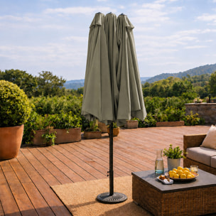 Parasol rectangulaire double 2,7x4,6m vert CABIATE