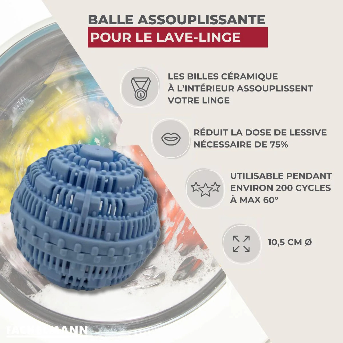 Balle de lavage assouplissante pour le linge Fackelmann