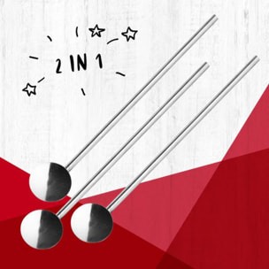 Lot de 9 cuillères à paille réemployables 18 cm Fackelmann Bar Concept