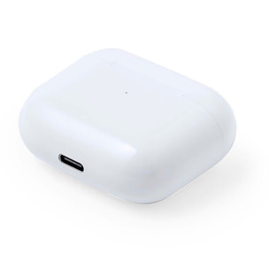 Cuffie TWS Bluetooth 5.3. Batteria 30 mAh/Base di ricarica 300 mAh.