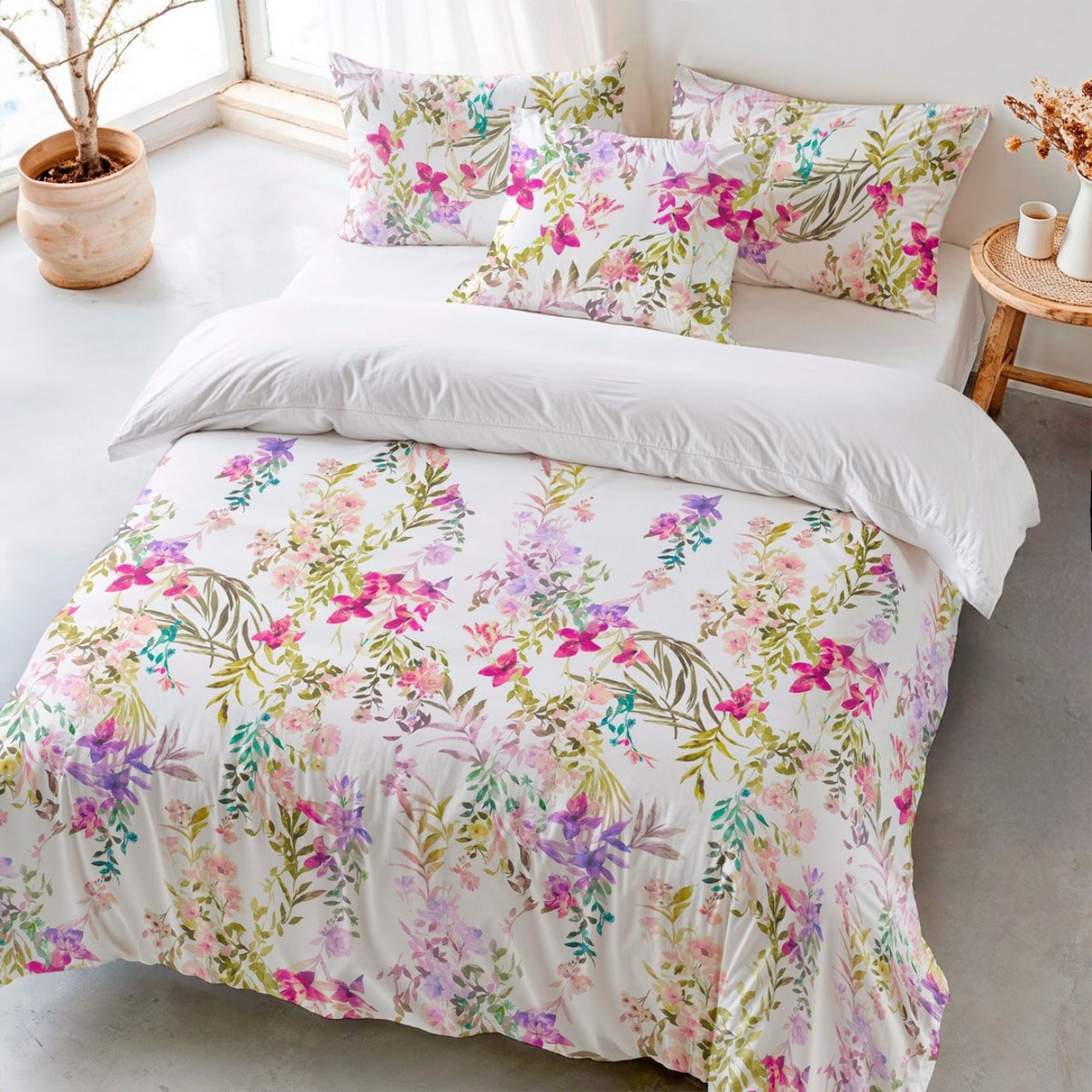 Funda nórdica 100% algodón 200 hilos Floralink