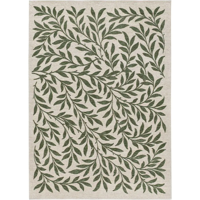 LUA Alfombra de exterior motivos florales verde, varias medidas disponibles.