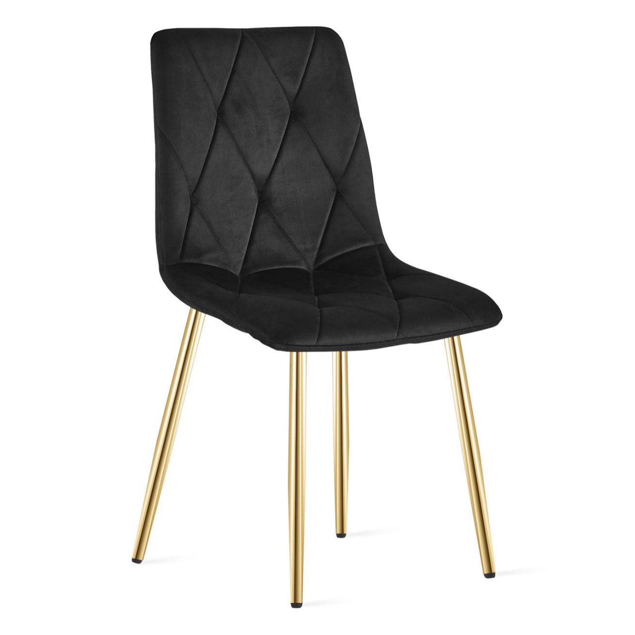 Sedia Libra in Velluto Nero con Gambe Oro