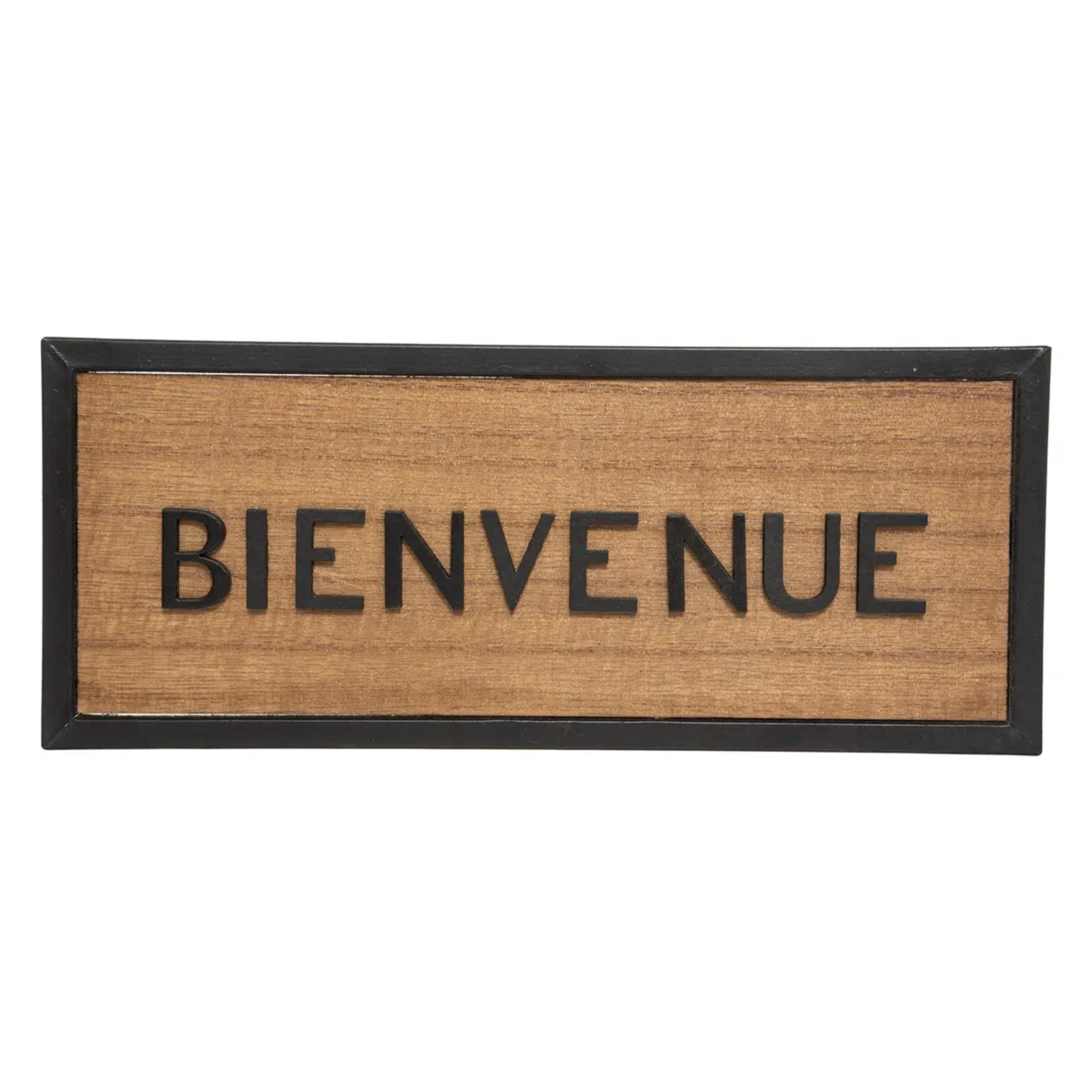 Plaque de porte bois métal 22x9cm