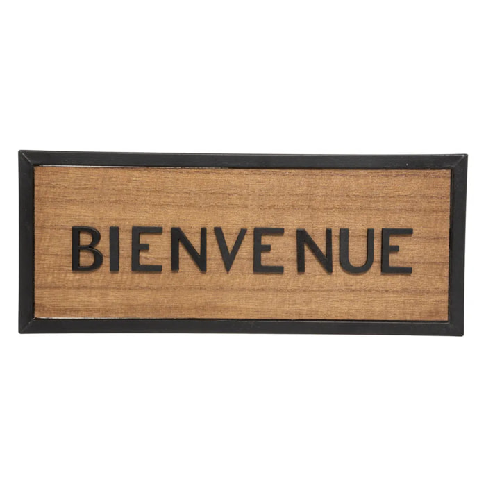 Plaque de porte bois métal 22x9cm