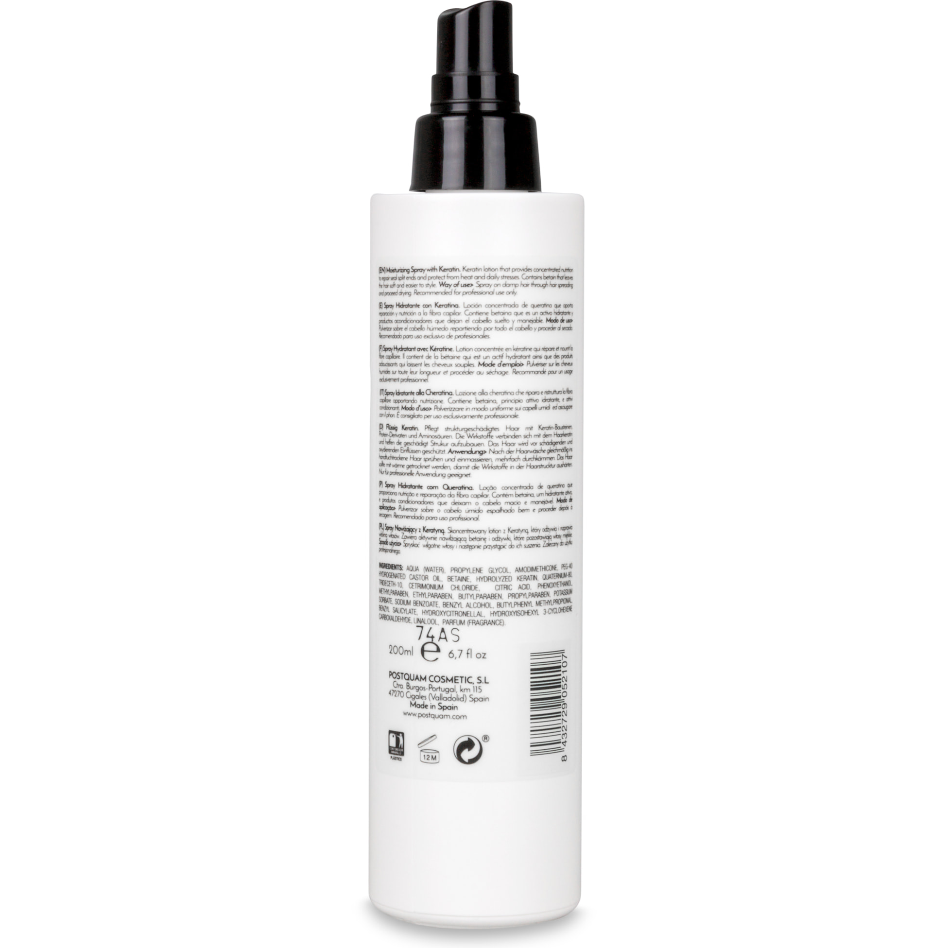 Spray keratine 200 ml.