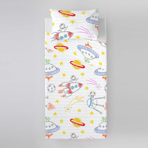 Cool Kids - Juego de Sábanas Estampadas - Infantil - Incluye 1 Funda de Almohada - 100% Algodón - Lluc B