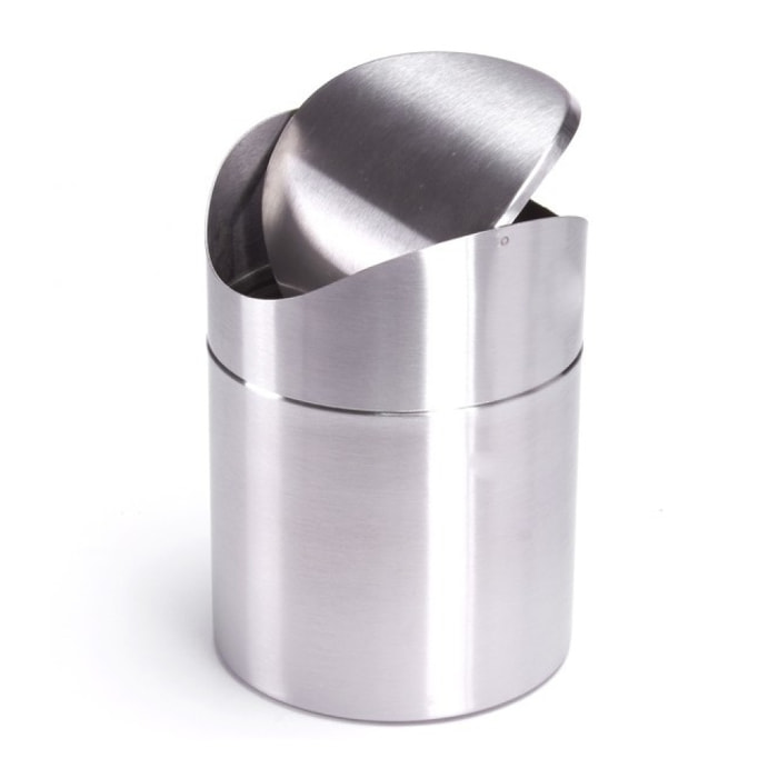 Poubelle à  bascule de table ou cosmétique 1,5L Inox MSV