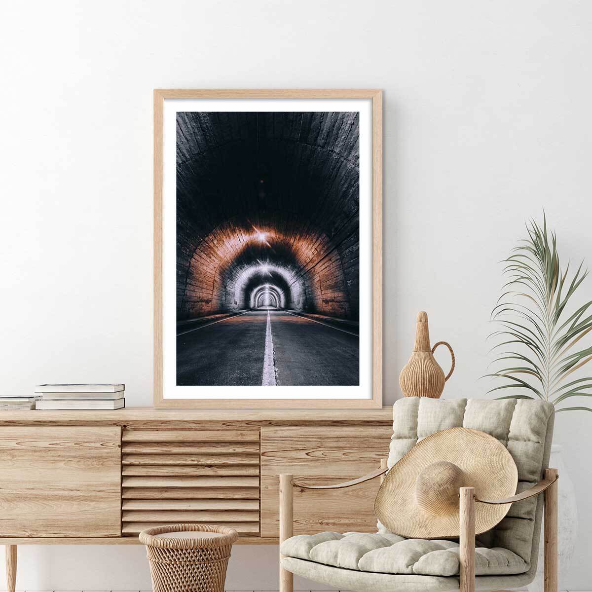 Affiche urbaine get lost somewhere Affiche + cadre en bois - Chêne