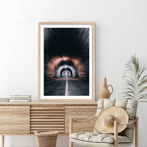 Affiche urbaine get lost somewhere Affiche + cadre en bois - Chêne