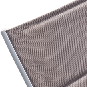 Bain de soleil BARBADOS en textilène taupe - aluminium blanc