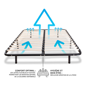 Sommier Cadre a Lattes en Kit | Structure Metallique Noire