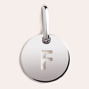 Charm Mini Medallion Letter in Argento