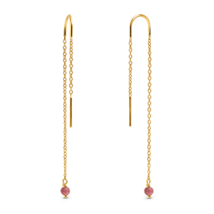 Orecchino Drop Pink   Argento Placcato Oro