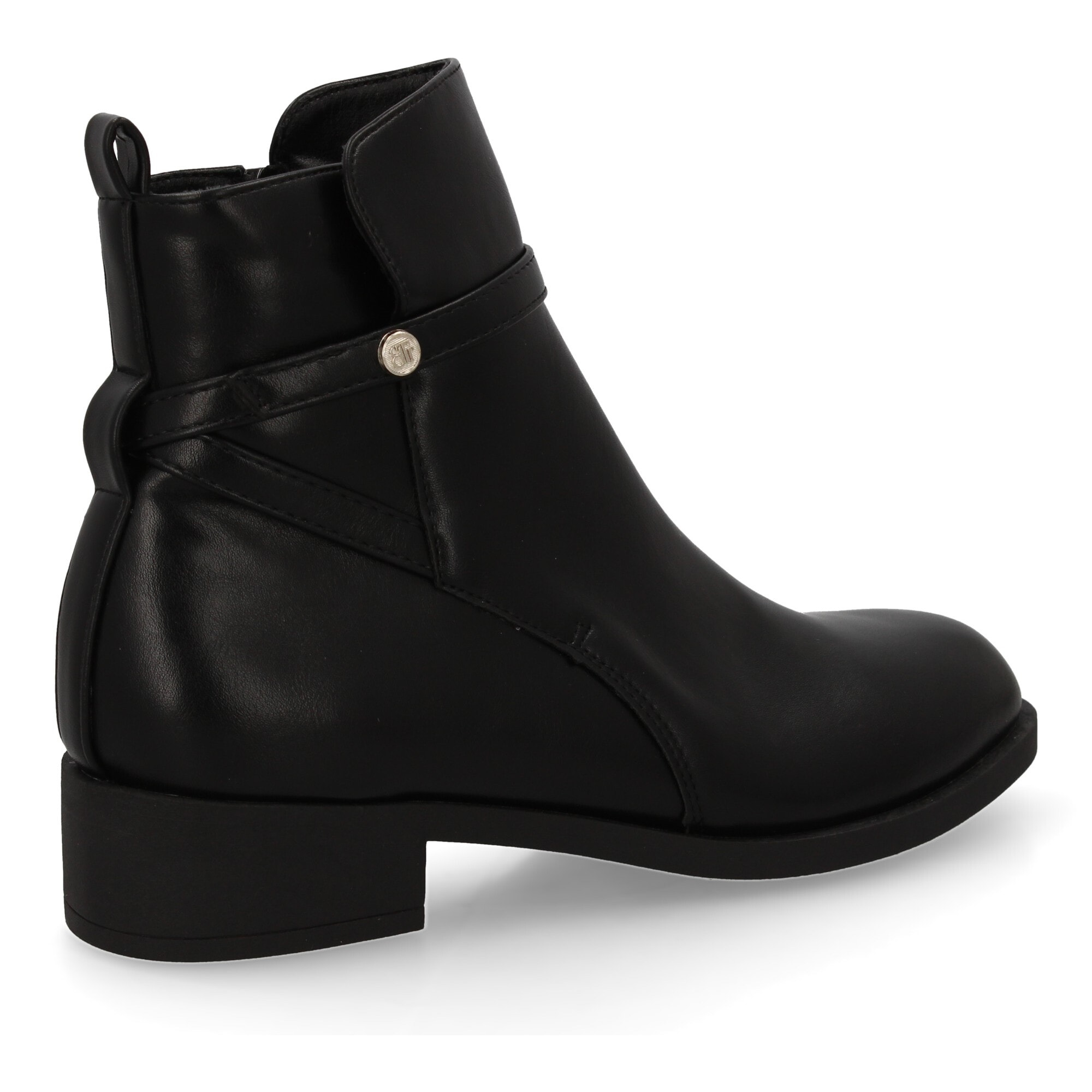 Botin mujer plano, estampado liso.