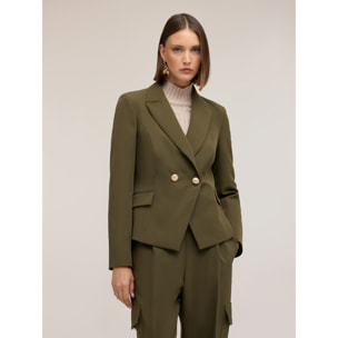 Motivi - Blazer doppiopetto con bottoni gioiello - Verde militare