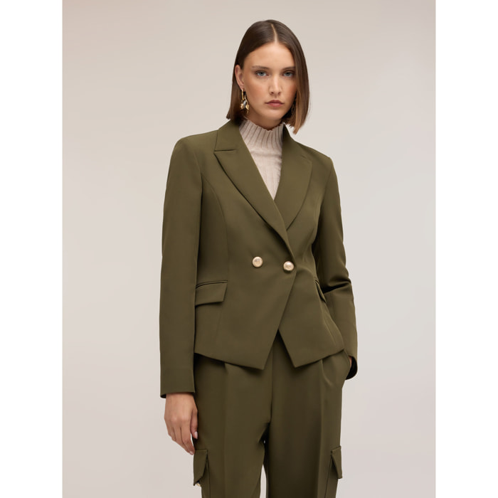 Motivi - Blazer doppiopetto con bottoni gioiello - Verde militare