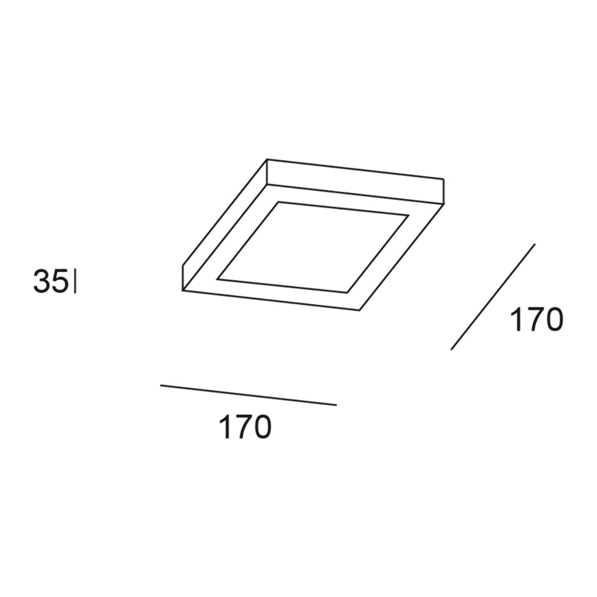 Forlight Plafon Ip23 Easy Square Surface 170Mm Led 10W 3000K Blanco 874Lm