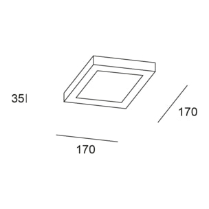Forlight Plafon Ip23 Easy Square Surface 170Mm Led 10W 3000K Blanco 874Lm