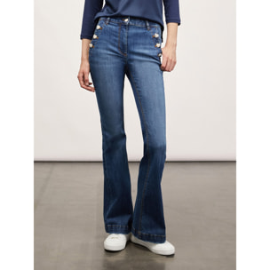 Motivi - Jeans flare con motivo bottoni - Blu