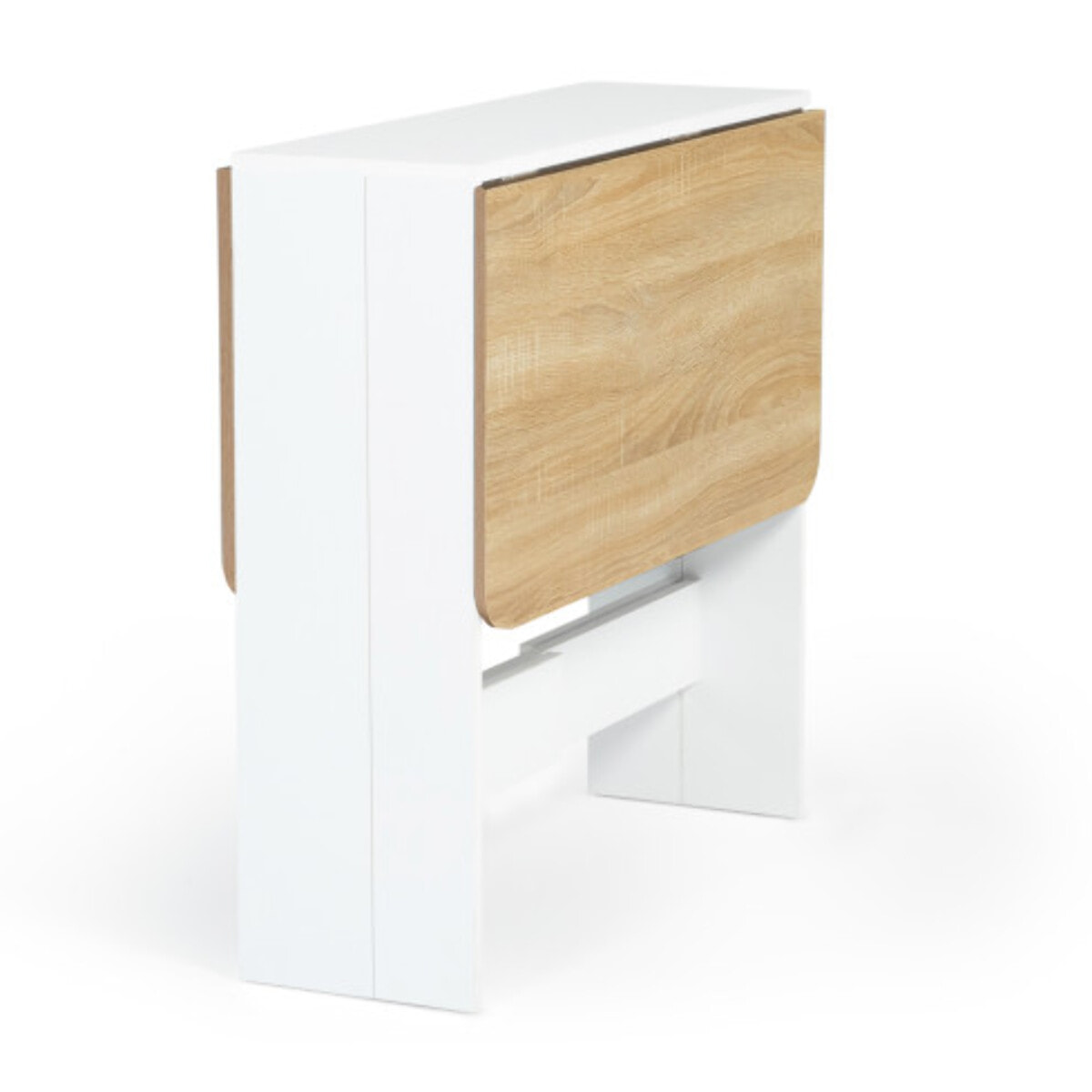 Table à manger dépliable Edi bois et blanc