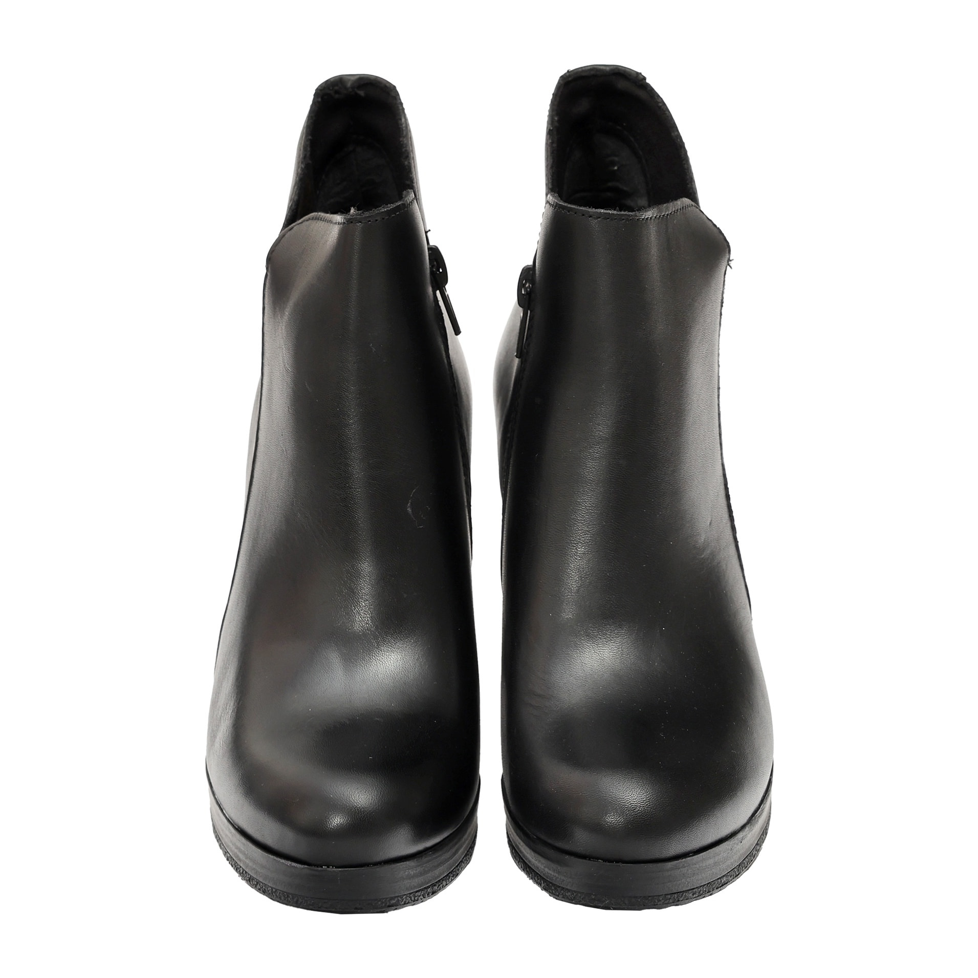 Tronchetto in vera pelle con tacco e plateaux