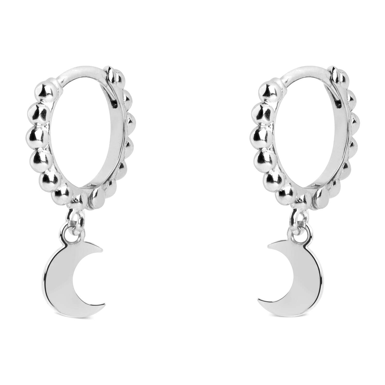 Pendientes Aro Pebbles Moon Plata