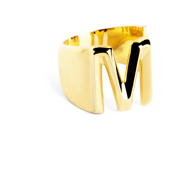Anillo Personalizado Letter Signet Baño Oro