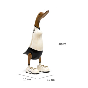 Statue H. 40 cm canard maillot blanc en bois de teck - DUCK