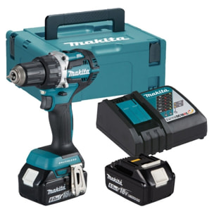 Perceuse 18V LXT 65Nm - MAKITA - avec 2 batteries 18V 6,0 AH - chargeur - MAKPAC - DDF484RGJ