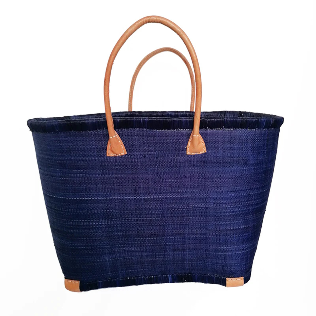 Panier artisanal de Madagascar - Morondova GM Bleu Marine avec pochon