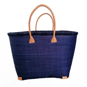 Panier artisanal de Madagascar - Morondova GM Bleu Marine avec pochon