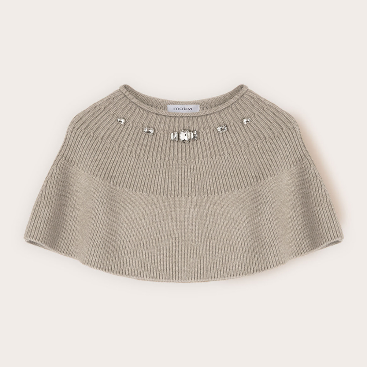 Motivi - Coprispalle in maglia a coste con pietre - Beige