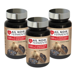 NUTRI EXPERT - Ail Noir Fermenté - Contribue au maintien de la santé cardiaque et vasculaire - Sans gluten - Lot de 3 produits