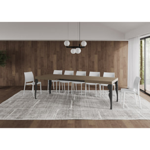 Mesa extensible 90x160/264 cm Paxon gris paloma patas antracita