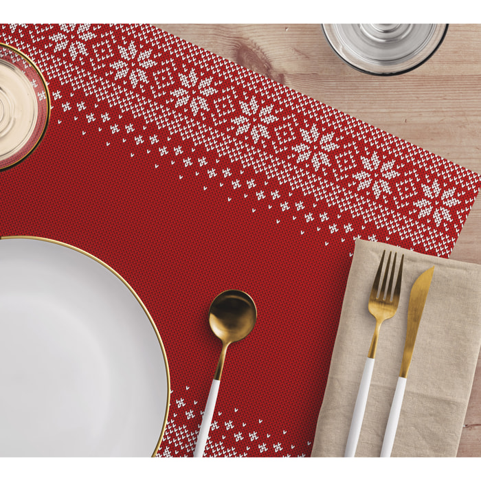 VINILIKO, set de 4 individuales de mesa Invierno rojo 4u-30x45 cm