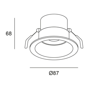 Forlight Mode - Foco LED Empotrable de Techo de 8 |7cm de Diámetro. Downlight Ojo de Buey LED 5.4W Blanco Cálido 3000K. Para Ag