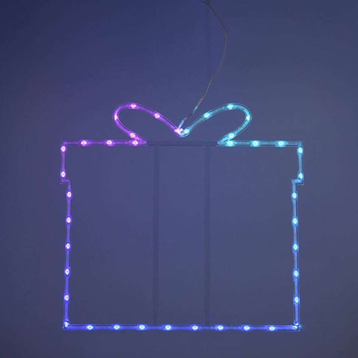 iluminación navideña caja de regalo con 40 luces led rgb y controlador 42x0,6x45cm