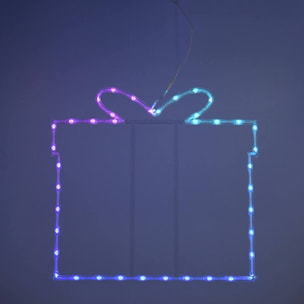 iluminación navideña caja de regalo con 40 luces led rgb y controlador 42x0,6x45cm