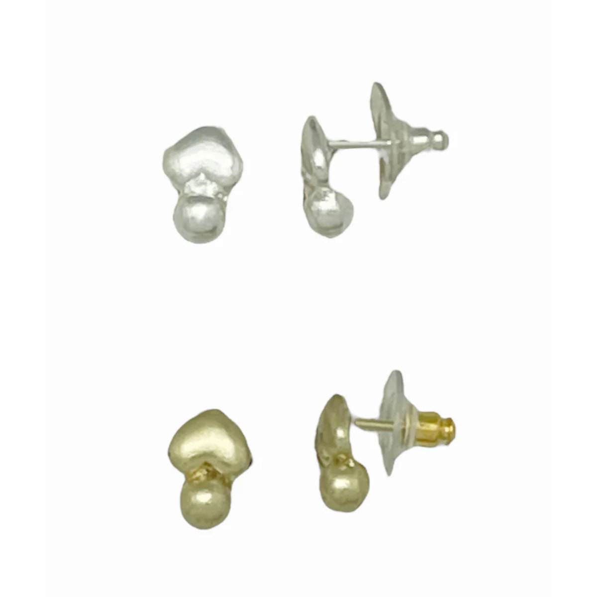 Pack de pendientes corazón mini en plata 10µ y dorado