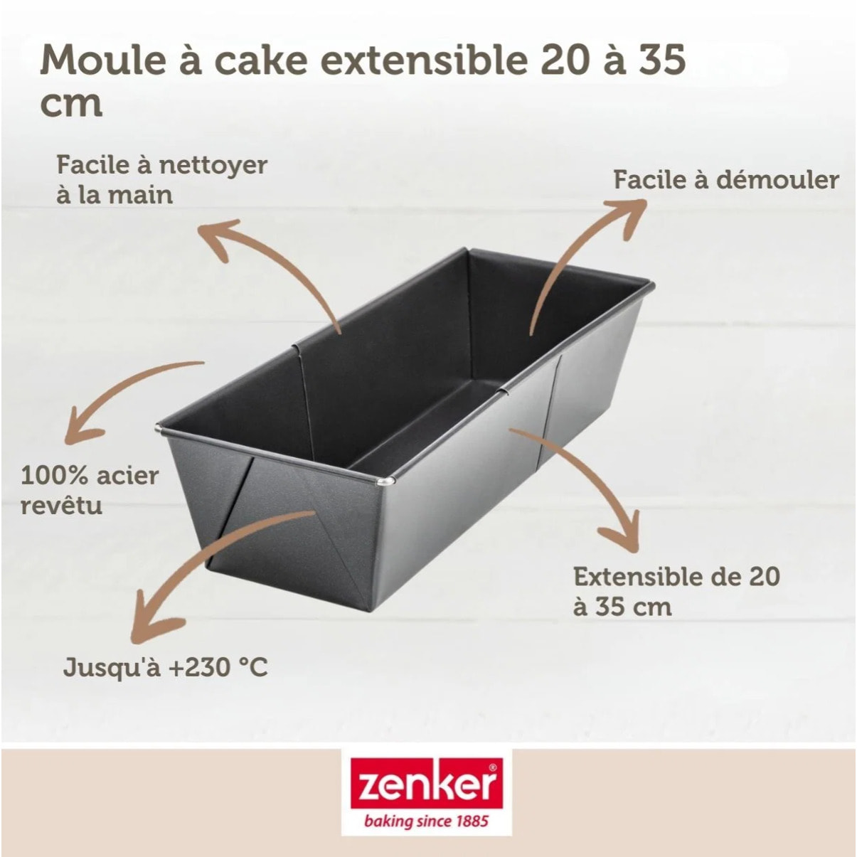 Moule à cake extensible Zenker Black Metallic