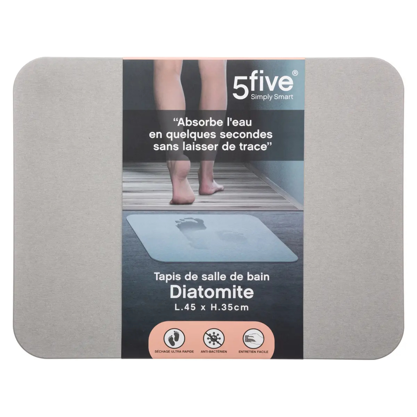 Tapis diatomite 35x45cm gris