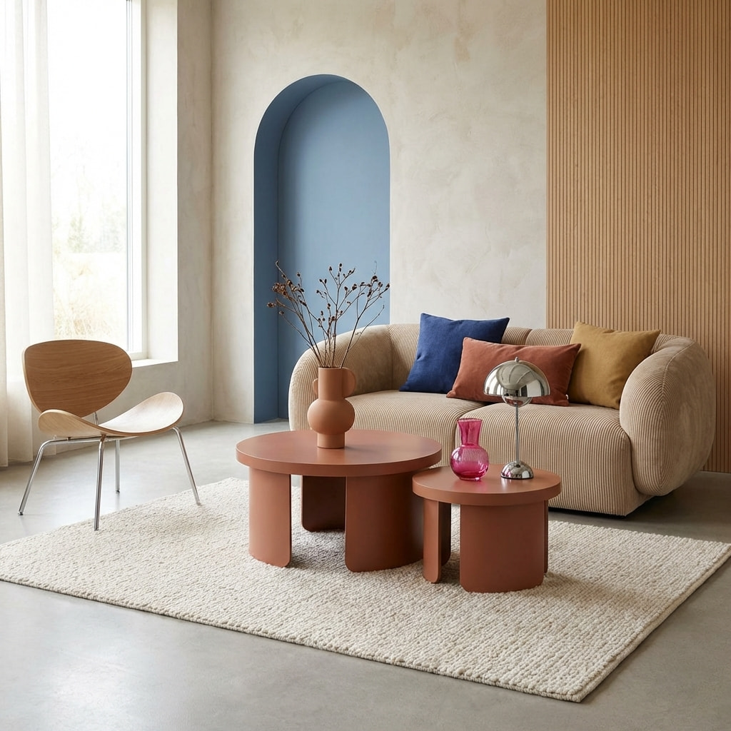 Set de 2 tables basses gigognes rondes   LUMA