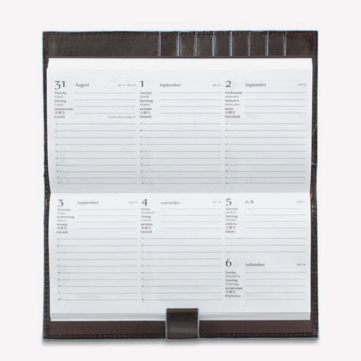 Piquadro Agenda de poche fine en cuir