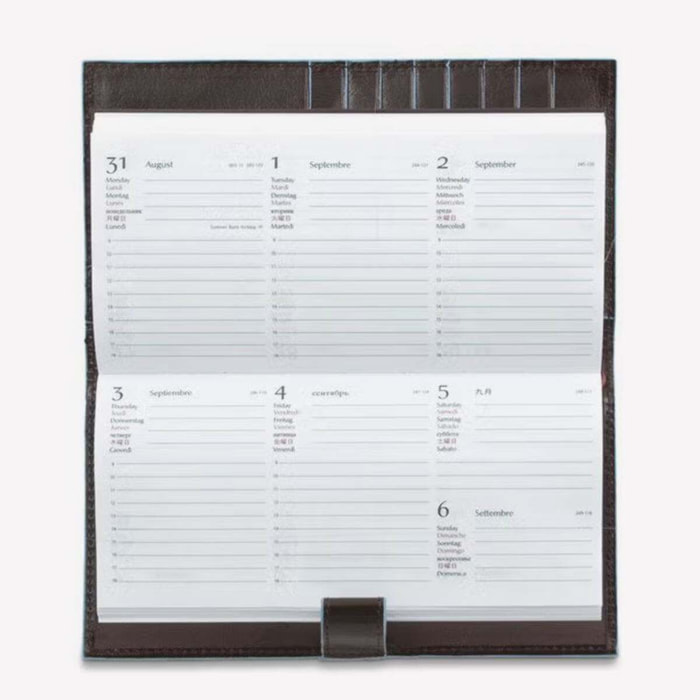 Piquadro Agenda de poche fine en cuir