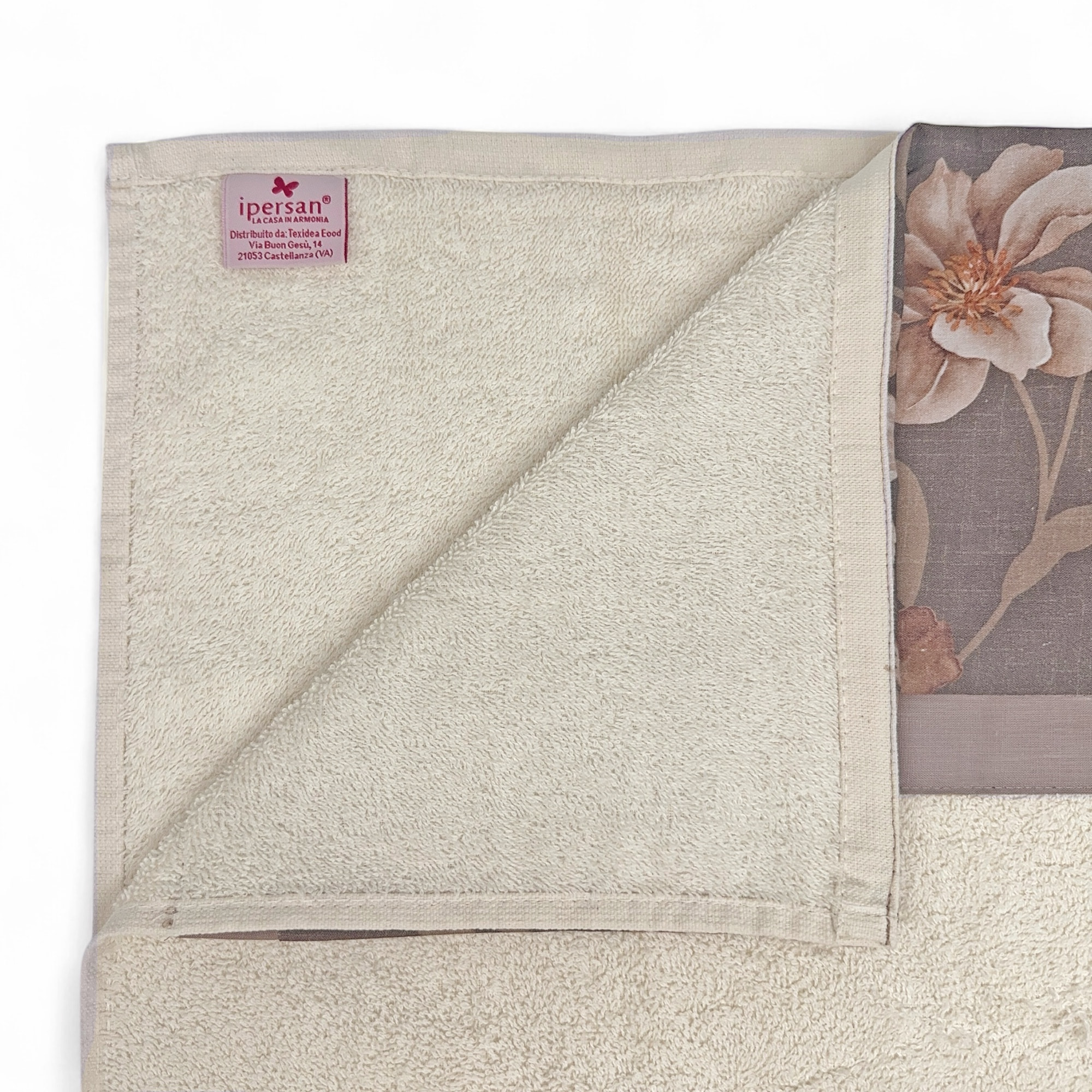 Set Spugna GIGLIOLA 2 Pezzi: Viso+Ospite - Beige - 450 gr/m² - Puro Cotone