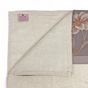 Set Spugna GIGLIOLA 2 Pezzi: Viso+Ospite - Beige - 450 gr/m² - Puro Cotone
