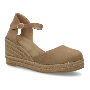 Sandalia de cuña de yute para mujer, comodas y elegantes diseño moderno con el yute en el mismo tono
